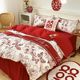 Chinese simple cotton wedding four-piece set red sheets G set wedding bedding wedding doll