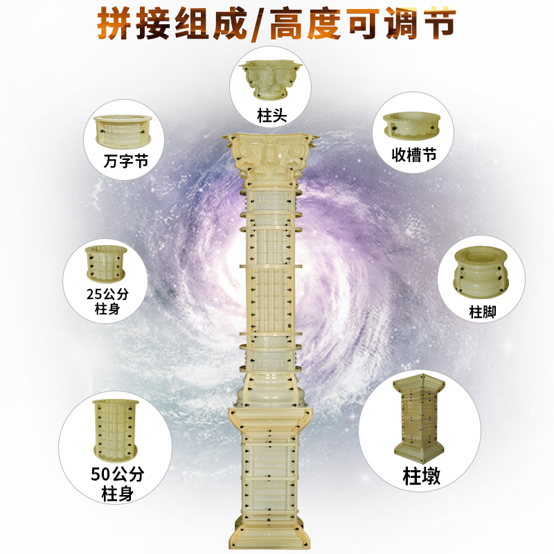 罗马柱模具圆柱欧式水泥柱子模型建筑模板塑料别墅大门装饰造型 - 图2