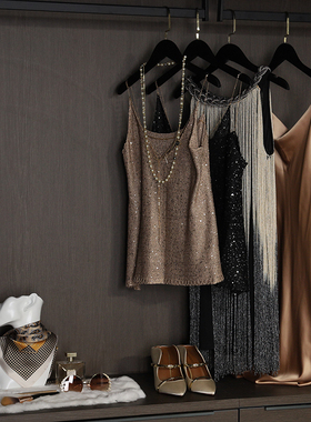 轻奢样板房衣帽间摆件软装全屋定制家居展厅软装样板间衣柜装饰品