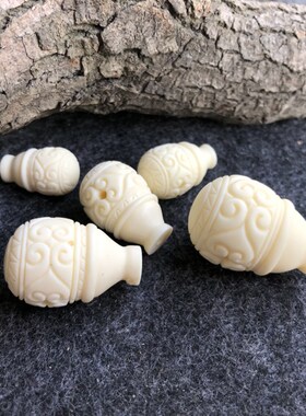 新品天然象牙果回纹三通一体白色圆佛头搭配金刚星月菩提橄榄核配