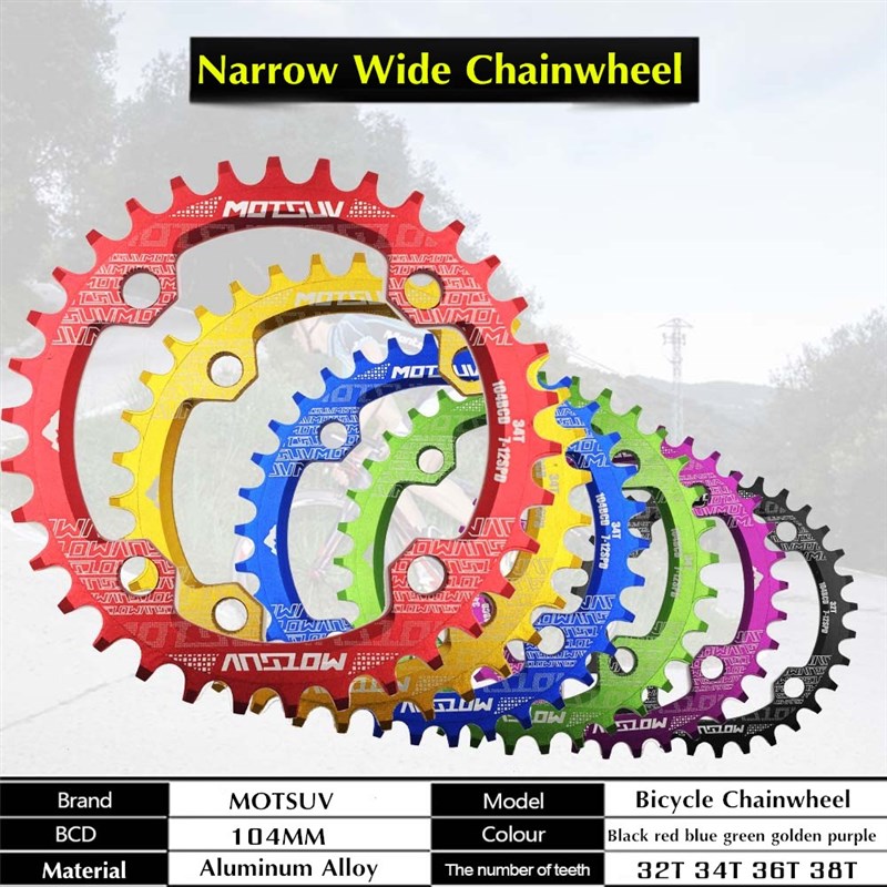 104BCD Round Narrow Wide Chainring MTB Mountain bike bicycle - 图0