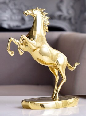 黄铜马到成功开业新品摆件办公室客厅酒柜装饰品创意现代家居