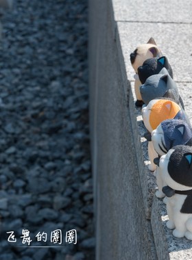 铃铛猫手办可爱动物猫咪公仔模型玩具装饰摆件套装办公室桌面礼物