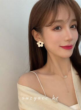 韩国猪鼻子抽拉i项链女小众设计感气质简约锁骨链2021年新款颈链