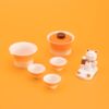 Gradient color convenient travel tea set quick one pot three cups outdoor camping tea set tea set custom logo