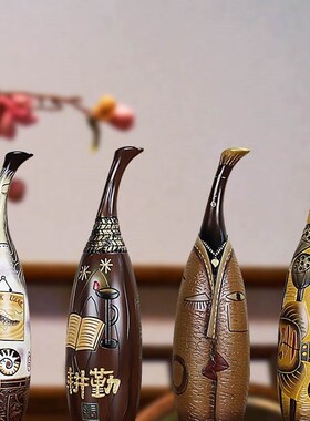 天鹅创意花瓶中式节日云南特色礼品摆件客厅家居装饰品工艺品陶瓷