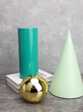 现代简约树脂康定斯基三件套样板房售楼部卧室书房家居饰品摆件