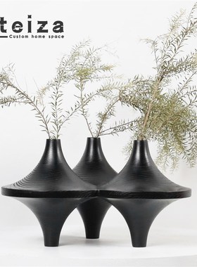 Oteizca现代简约创意实木书靠书房样板间售楼处装饰品摆件茶几果