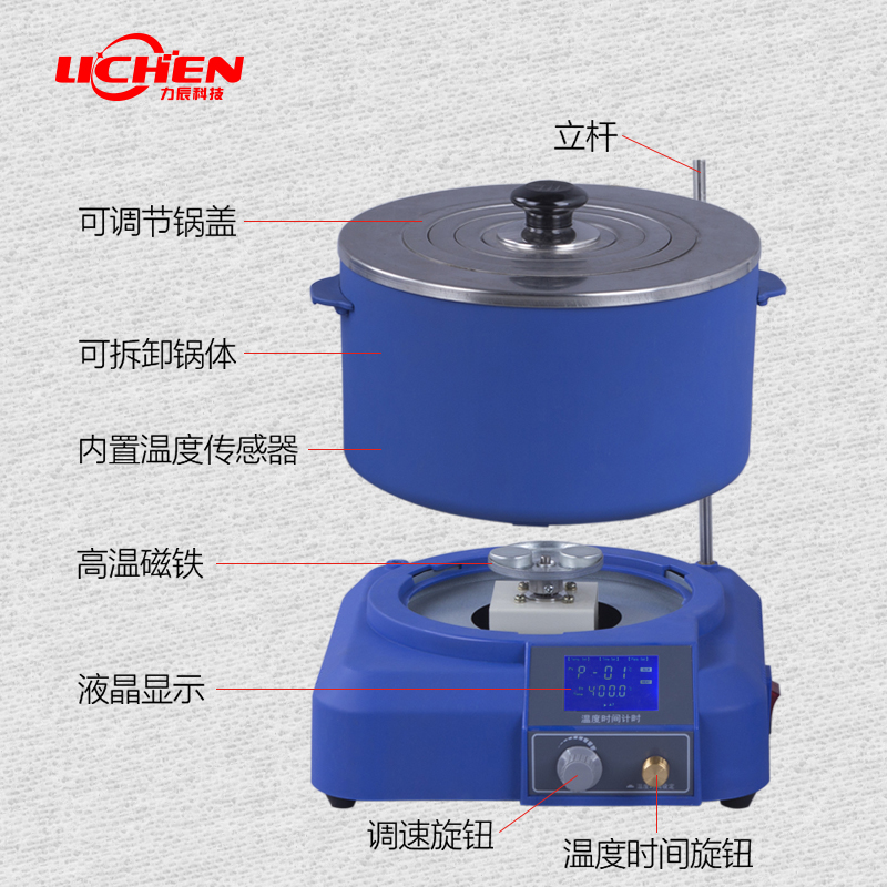 集热式磁力搅拌器数显恒温加热DF101S锅实验室水浴油浴搅拌导U热 - 图3