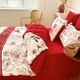 Chinese simple cotton wedding four-piece set red sheets G set wedding bedding wedding doll