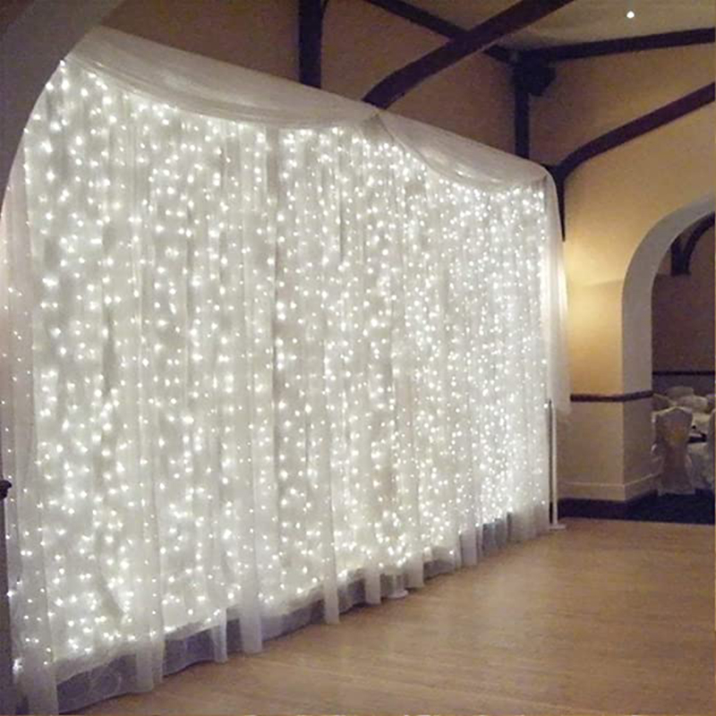 速发3m 100/200/300 LED Curtain String Light Garland Wedding - 图0