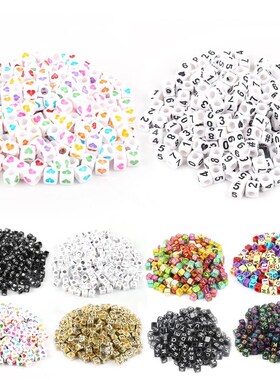 新品100500Pcs Mixed Letters Aycrylic Round Flat Alpht Digita