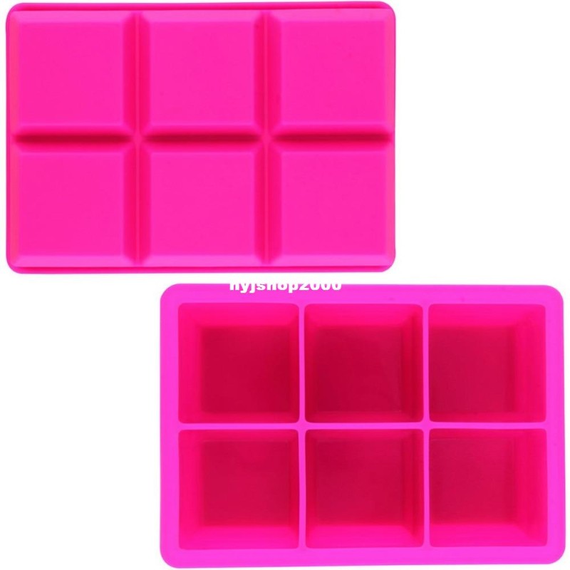 T 6-equarS Sillicone Cube Cray Ice Maker Jelly Pudding So - 图2