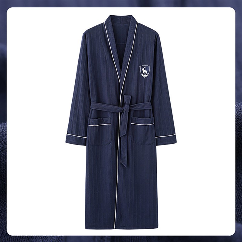 推荐Autumn Winter Cotton Bathrobe Men 4XL Large Size Fashion-图0