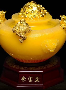 l树聚宝盆摆件家装居业客厅招财饰品办公室风水摆设店铺脂开礼品M