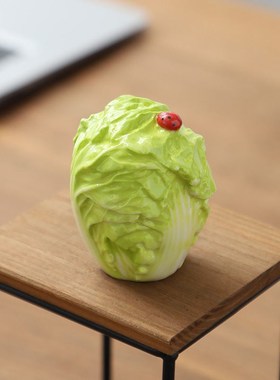 微景观超萌可爱陶瓷白菜动物盆景装饰摆件花盆造景景观花园庭院