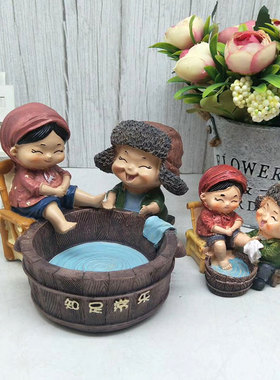 创意老人摆件客厅酒柜老爷爷奶奶小摆设实K用电视柜装饰品结婚礼