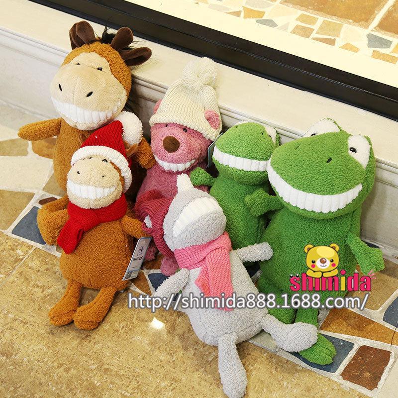 网红Grin big teeth plush toy doll unicorn pig dinosaur grin - 图1