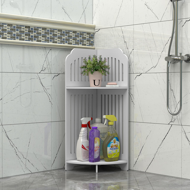 Bathroom triangular storage rack floor-to-ceiling rack bathroom toilet corner storage rack bathroom washbasin corner without hole punch