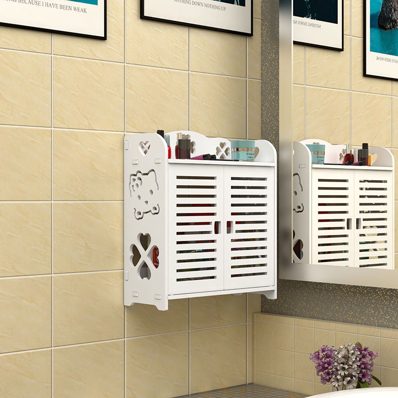 速发PAunch-free bathroom wall-mounted storage cabinet storag - 图3