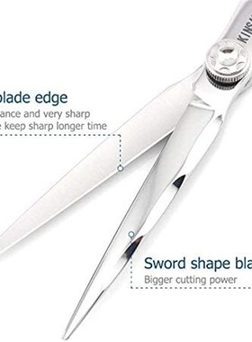 现货Hair Scissjors 6 Inch Barber Scissors Waved Shape Blade