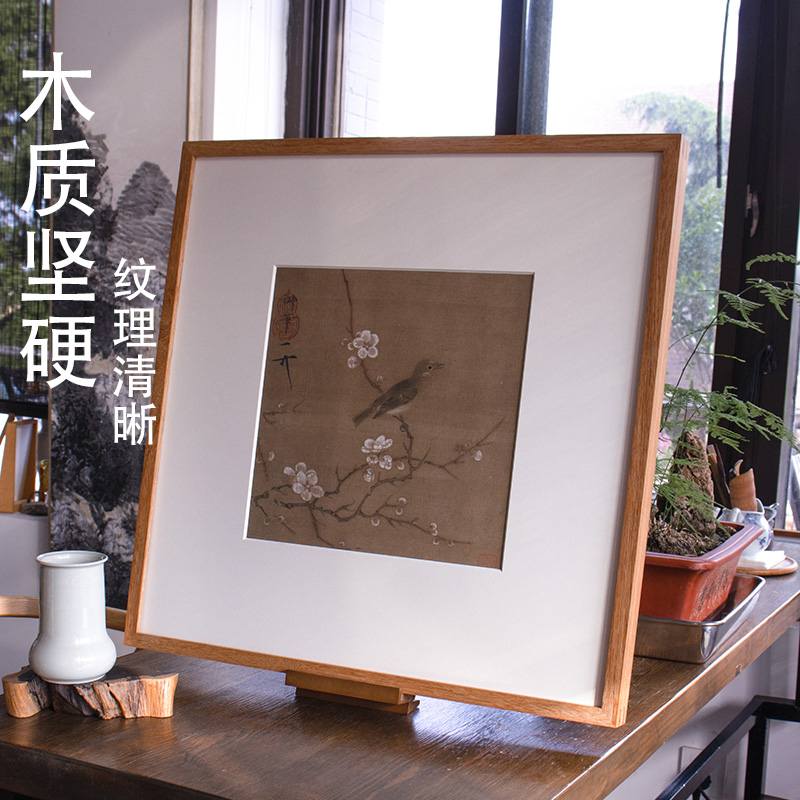 复古花鸟装饰画禅意实木装裱画框B定制客厅挂墙中式沙发背景墙挂 - 图0