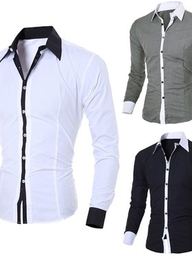 现货Business Black Whitet Shirt Style Fashion Personality Me