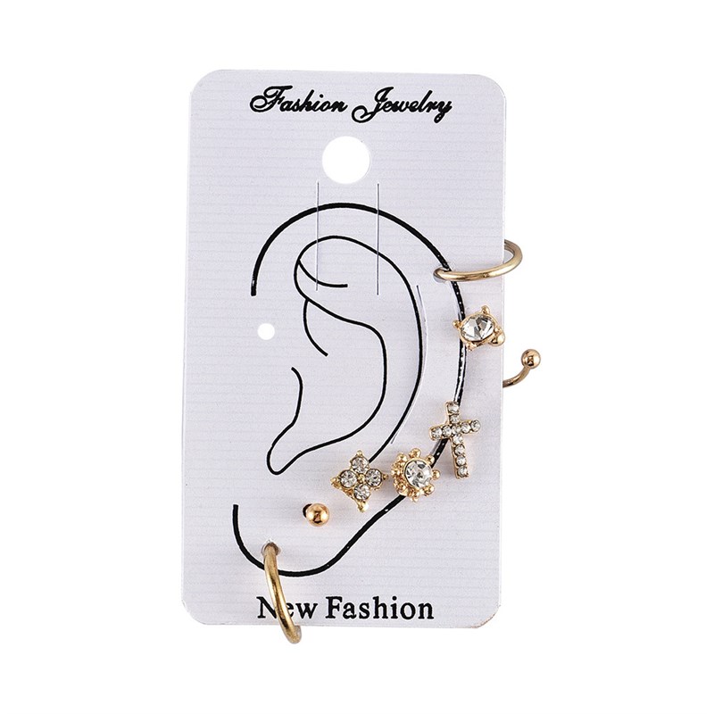 w Earrings For Women PunEx Cross Combination Earnail karc - 图2