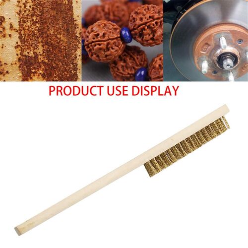 Row Wood Handle Wire Brush Copper Plated Brush Inner Polishi - 图3