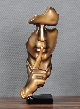 简约现代沉默是金创意客厅酒柜装饰E摆件北欧雕塑办公室家居艺术