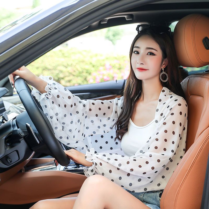 速发Summer chiffon shawl cashew print sleeve long sleeve thi-图0