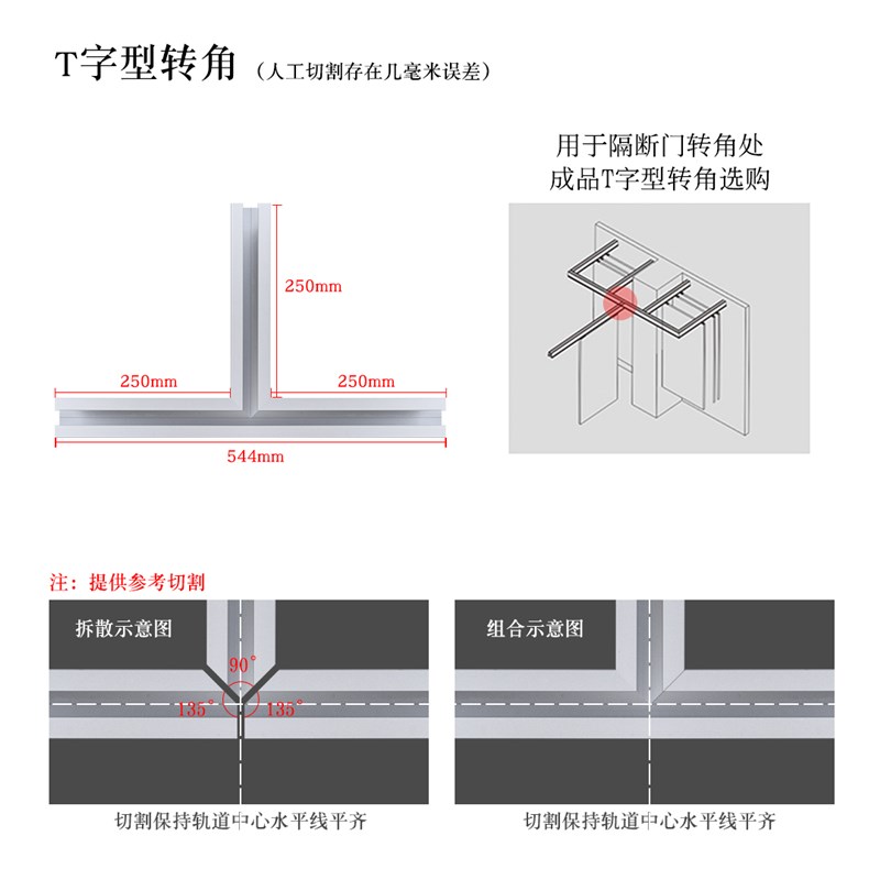 贸驰 活动屏风隔断 折叠门吊轮 拉门滑轨 万向移门轨道XW002-G - 图1