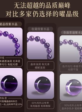 天然紫水晶手链女小众闺蜜礼物上岸乌拉圭紫色九紫离火水晶手串