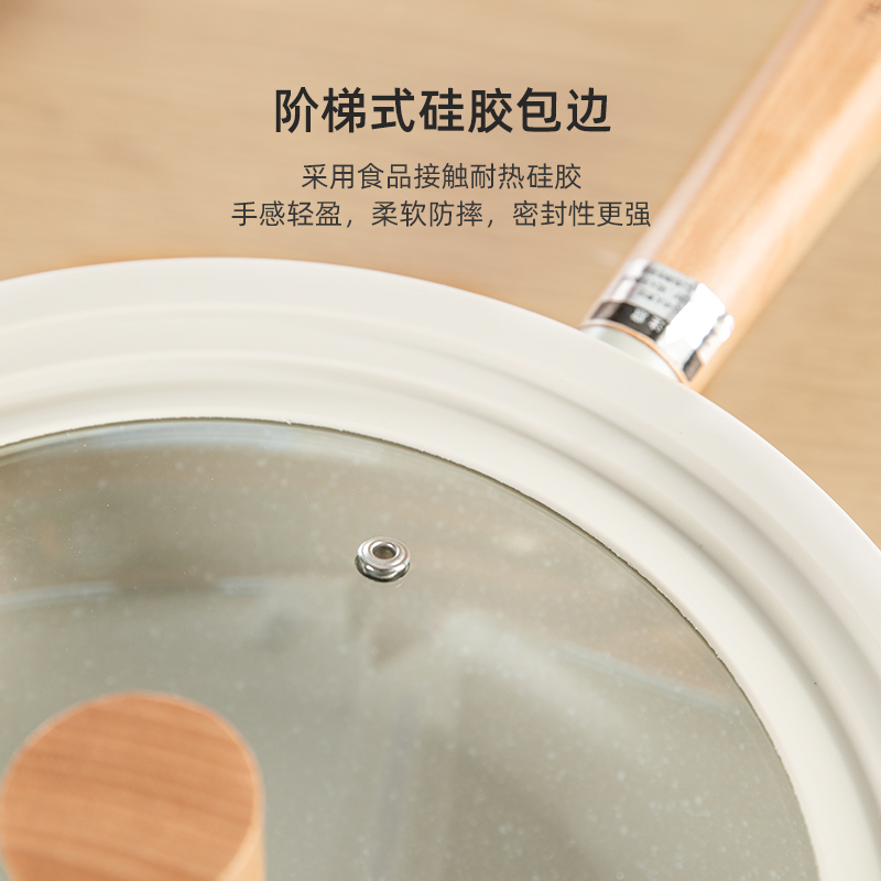 Neoflam玻i璃锅盖硅胶盖锅具煎锅蒸锅汤锅24cm26cm28cm3合1用锅盖 - 图3