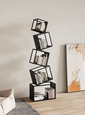 cs书架置物架客厅摆件网红落地大型轻奢风艺术感家居装饰品