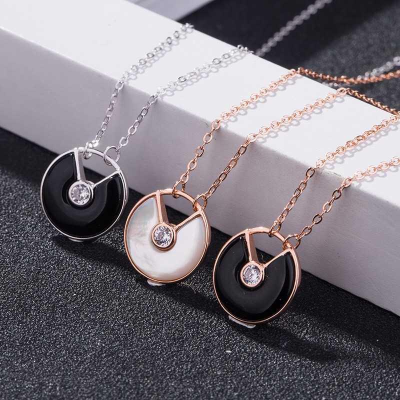 速发new Ladies fashion necklace rose gold white shell chalce - 图0