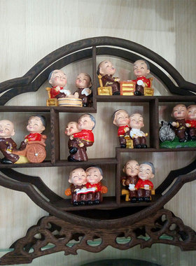 大号创意幸福新房装饰新婚礼物老人礼物I中式博古架婚庆摆设送朋