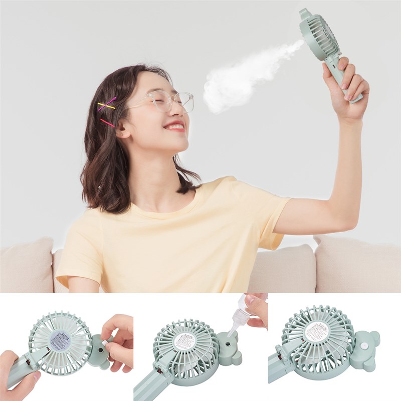 rtable Car Fan Qpeiet Handheld Misting FanSThreu pe-图2