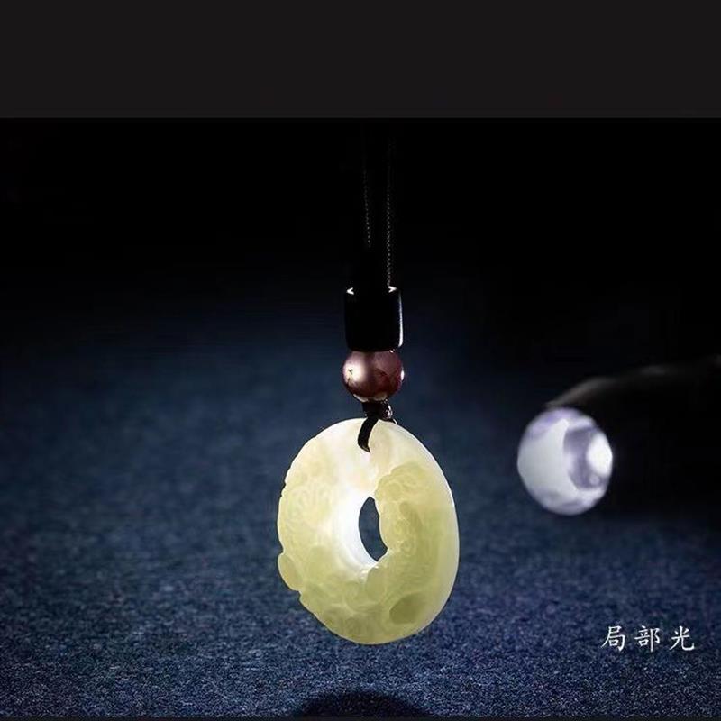 新品Natural white jade pixiu pendant jade pendant pin peace - 图0