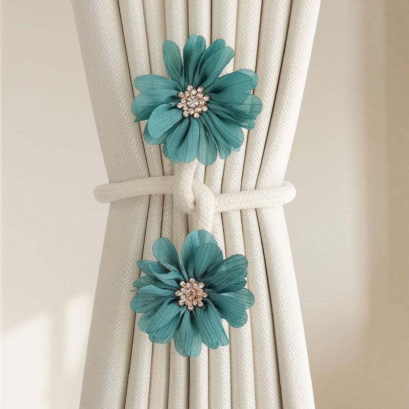 简约窗帘绑带一对装o轻奢纱帘捆绑带创意花朵扣环束带配饰点缀,淘宝优惠券,粉丝福利购,淘宝优惠卷