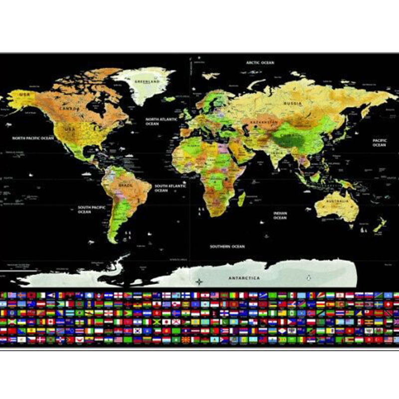 极速1pc Deluxe Erase World Travel Map Scratch Off World Map - 图2