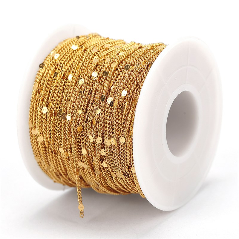 推荐2Meters Stainless Steel Link Cable Gold Chains for DIY J - 图3