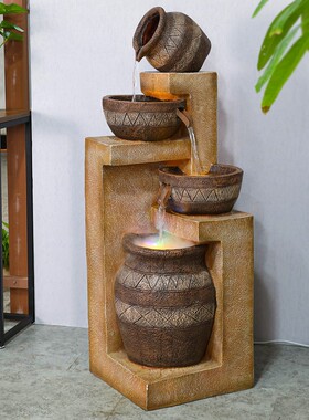 流水喷泉落地摆件家居客厅风水轮招财店铺前台装饰品开业礼品送人