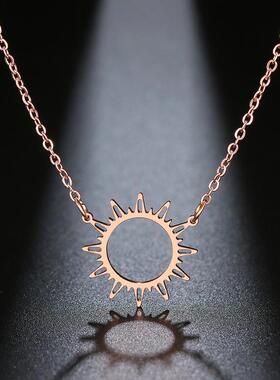 小众高货316L Stainless Steel Necklace Gold Circle Irregular