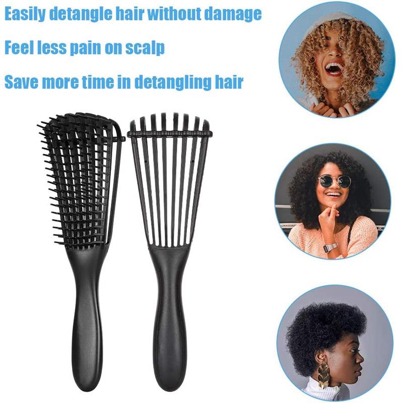 推荐Detangling Plastic Hair Brush Scalp Massage Detangler We - 图2