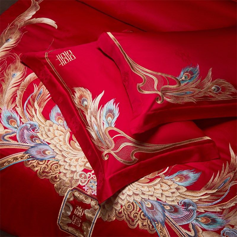 结婚四件套婚嫁随礼喜庆床品六件套长绒棉婚庆十件套八件,淘宝优惠券,粉丝福利购,淘宝优惠卷