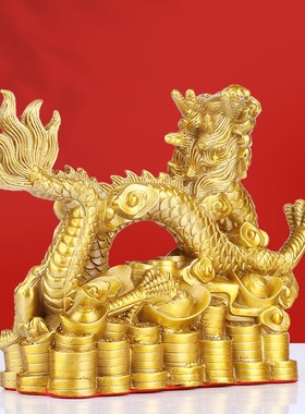 纯铜龙摆件铜龙装饰品家居书房办公室玄关客厅12生肖铜龙工艺礼品