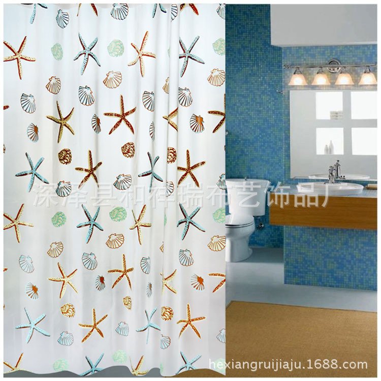 速发Shower curtain plastic hanging curtain thick bathroom Hh-图1