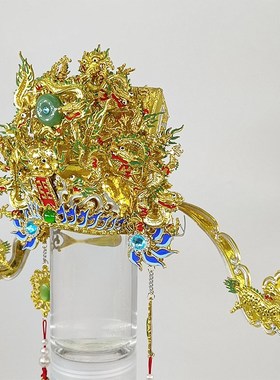 纯手工纸帽相帽土地公财神城隍爷鲁班境主公神明帽子头冠发饰装饰