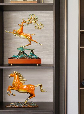 铜马摆件招财马到成功办公室桌面客厅酒柜装饰工艺品公司开业礼物